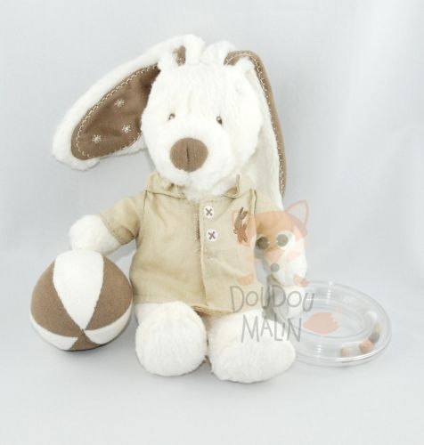  déveil lapin blanc beige gris balle 